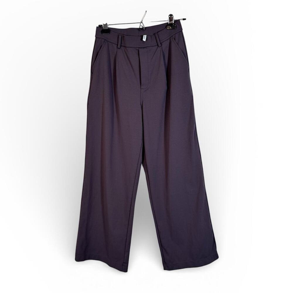 HALARA Wide Leg Pants in Dark Grey with hint of purple shade.